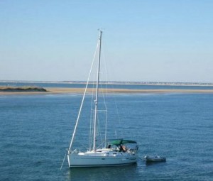 Sailboat at anchor