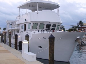Power boat at dock