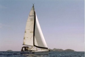 Sailboat under sail