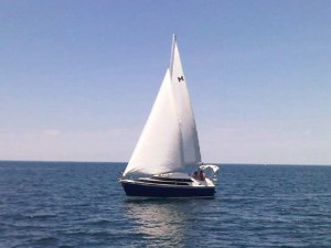 Sailboat under sail